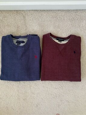 (Bundle) U.S. Polo Assn. Men’s Navy and Burgundy Crewneck Sweatshirt